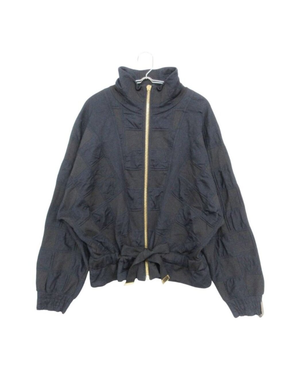 Louis Vuitton Jacket Zip-up Knit Damier Monogram Jacquard Navy Black